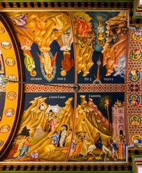 Escenas del Nuevo Testamento, Catedral bizantina de Minas con coloridos frescos, Heraklion (foto)