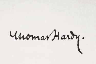 Firma del autor Thomas Hardy, del libro de King Albert, publicado en 1915