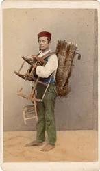 Retrato de un joven reparador de sillas, Venecia. Siglo XIX