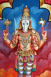 Templo hindú Sri Vadapathira Kaliamman. Avatar de Vishnu. Kalki, 10ª encarnación. Singapur
