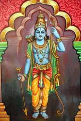 Templo hindú Sri Vadapathira Kaliamman. Avatar de Vishnu. Señor Rama, 7ª encarnación. Singapur