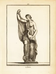 Estatua de Leda, princesa etolia y luego Reina de Esparta, seducida por Zeus en forma de cisne