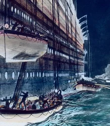Barco de vapor en un gran viaje