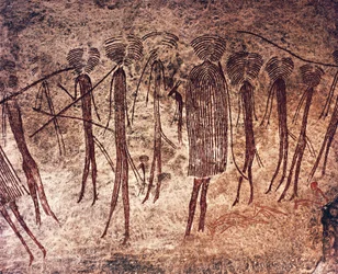 Tanzania, Región de Dodoma, Kondoa, Dibujos rupestres
