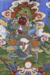 Templo de los Mil Budas. Congregación Dashang Kagyu Ling. Guardián del templo, La Boulaye, Francia