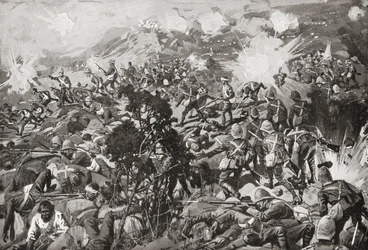 La batalla de Spion Kop, río Tugela, Natal, Sudáfrica, 23-24 de enero de 1900 durante la segunda guerra bóer