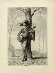 El guitarrista, Francia, c.1870 (grabado)