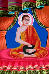 La vida de Buda, Siddhartha Gautama. Templo budista Soc Po Lok. Chau Doc. Vietnam. (foto)
