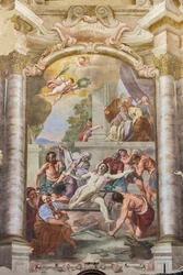 El martirio de San Lorenzo, Sala Teatini, Iglesia de San Vincenzo, Piacenza, Emilia-Romaña, Italia (foto)
