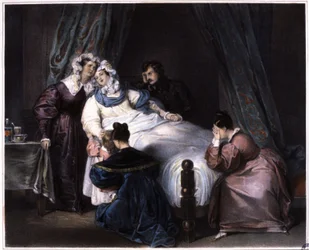 La pérdida irreparable, incluso muerto en el parto, c.1840 (litografía)