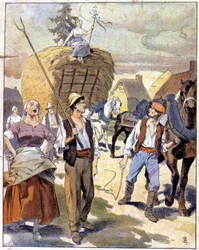 El último vagón de trigo de la Beauce, c.1910 (ilustración)