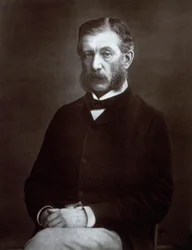 Retrato de tres cuartos del alto funcionario escocés Sir James Fergusson, Gobernador de Bombay