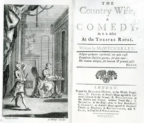 Página de título del guion de The Country Wife en el Royal Theatre