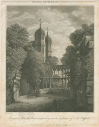 Tixall Hall: grabado, s.f. [principios del siglo XIX]