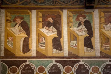 Tommaso Barisini, también llamado Tommaso da Modena, siglo XIII, fresco, iglesia de San Nicolò, nave, Treviso, Italia (foto)