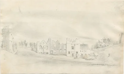 Castillo de Tutbury: dibujo a lápiz, nd [?siglo XIX]