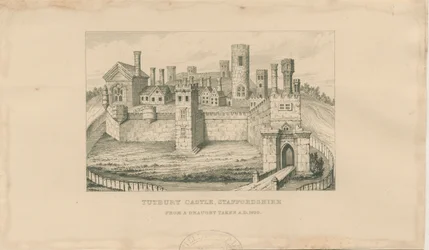 Castillo de Tutbury: grabado en acero, 1620