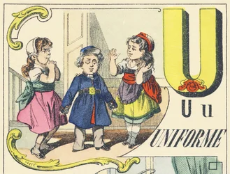 U: uniforme - Alfabeto de Juegos, c.1890 (ilustración)