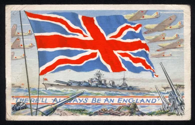 Reino Unido: Una postal patriótica producida en Canadá durante la Segunda Guerra Mundial por C.L.C.