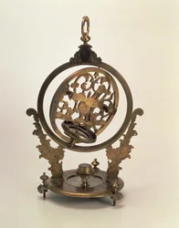 Reloj de sol universal con montaje ecuatorial de la colección de Pedro I por John Rowley (1674-1719), Londres