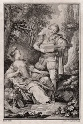 Escena de género sin título, París 1766 (grabado)