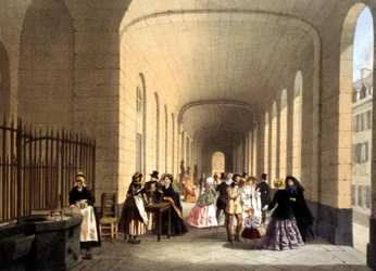 Balneario de Vichy, grabado, Francia, c. 1860