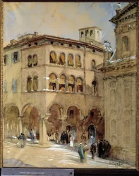 Vista de Modene. Acuarela de E. Cappelli. Museo Civico de Modene.