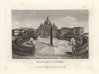 Vista de la Plaza de San Pedro, con la Basílica de San Pedro y el obelisco egipcio antiguo
