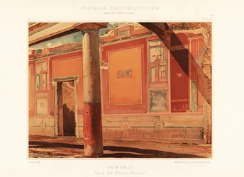 Vista de la Casa del Fauno Borracho, Pompeya. 1896 (cromolitografía)