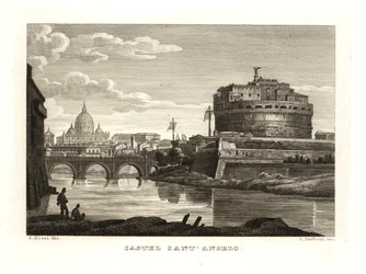Vista del Mausoleo de Adriano o el Castillo del Santo Ángel, Castel Sant