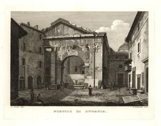 Vista del Pórtico de Octavia, Roma