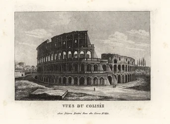 Vista de las ruinas del Coliseo, Anfiteatro Flavio, Roma