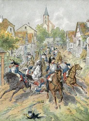 Guerra de 1870: carga de coraceros durante la batalla de Froeschwiller-Woerth (1870)