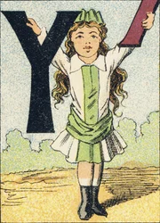 Y - Grabado extraído de ABCD de las niñas. Pellerin & Cie, impresor-editor, Epinal, hacia 1890. Serie A.