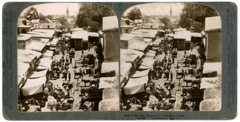 Un bazar abierto en Damasco, Siria, 1900s