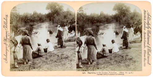 Bautismo en el río Jordán, Palestina, 1896