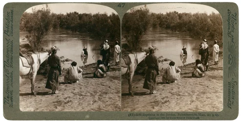 Bautismo en el río Jordán, Palestina, 1903