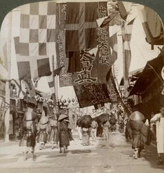 Dotombori, o Calle del Teatro, Osaka, Japón, 1904