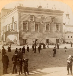 Famosa Escalera Roja y antiguo Palacio, Moscú, Rusia, 1900