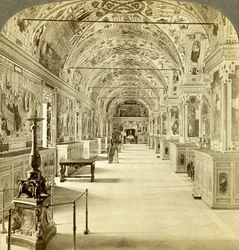 Interior de la Biblioteca Vaticana, Roma, Italia