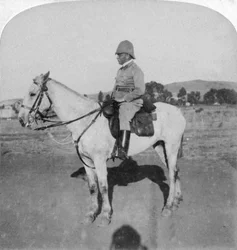 El general de división John French, el intrépido jefe de caballería, Pretoria, Sudáfrica, guerra de los Bóeres, 1901.