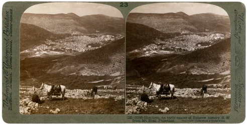 Siquem, suroeste desde el Monte Ebal, Palestina