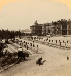 El Palacio de Invierno Imperial desde Nevsky Prospect, San Petersburgo, Rusia, 1897