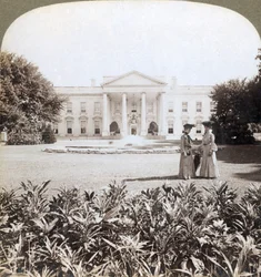 La Casa Blanca, residencia histórica del jefe de la nación - fachada norte, Washington, D.C., 1908