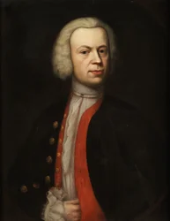 Retrato de medio cuerpo de un caballero con peluca