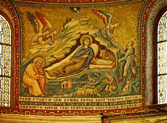 Mosaico en el Ábside con la Natividad