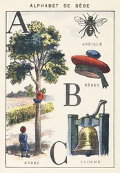 A B C: árbol, abeja, boina, campana
