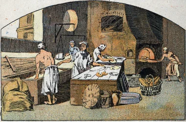 Una panadería en el siglo XVIII.