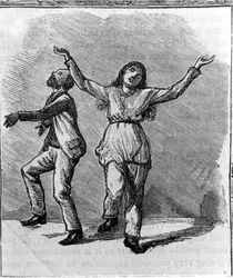 Una pareja de Shakers bailando