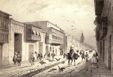 Una calle en Valladolid en Lima, Perú.